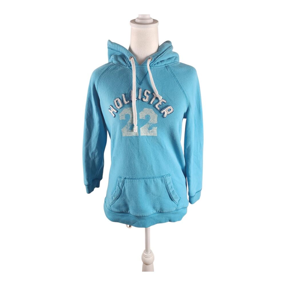 Vintage Y2K Hollister Hoodie 1922 L Blue California Surf Skater Throwback 2000s